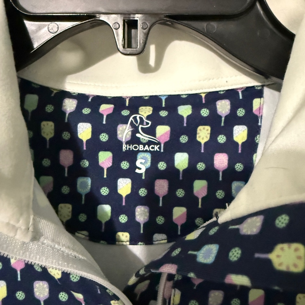 Rhoback Navy Pickleball print Quarter Zip Pullover - Picture 3 of 3